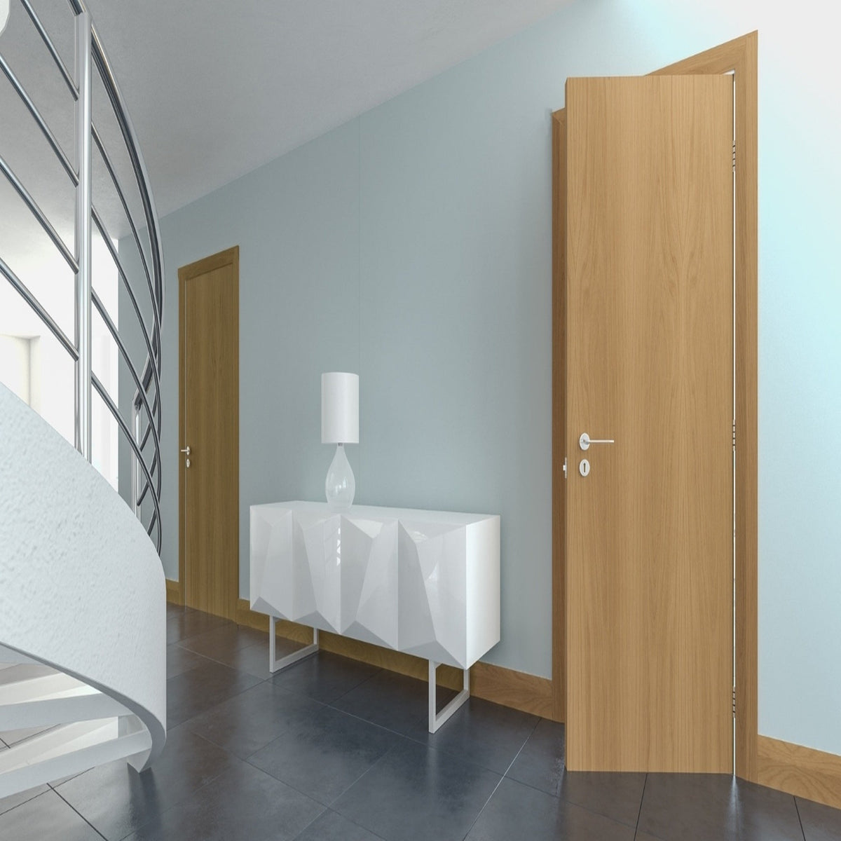 Oak Prefinished Internal Flush Door - Lifestyle Image 1