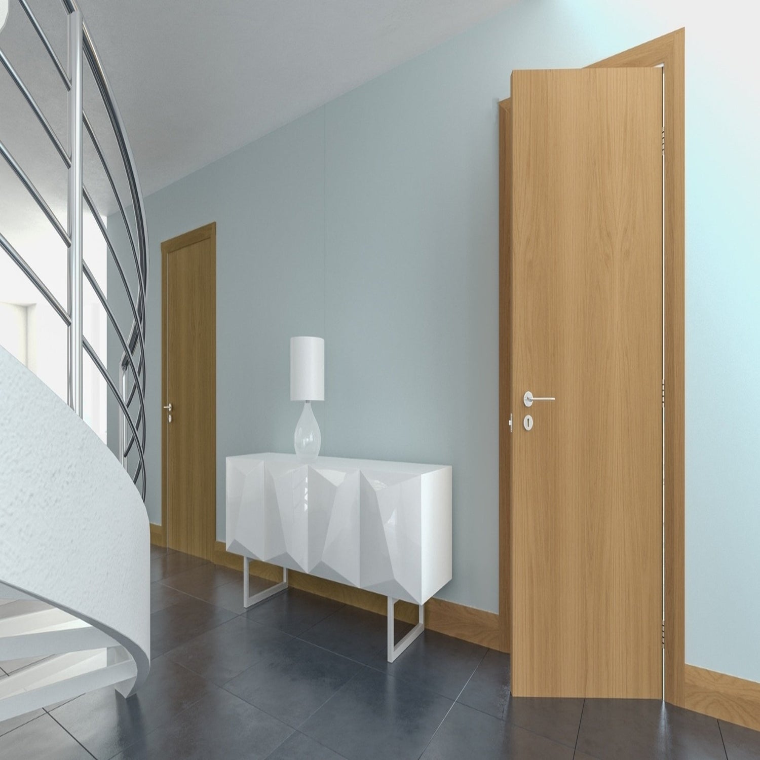 Oak Prefinished Internal Flush Door - Lifestyle Image 1