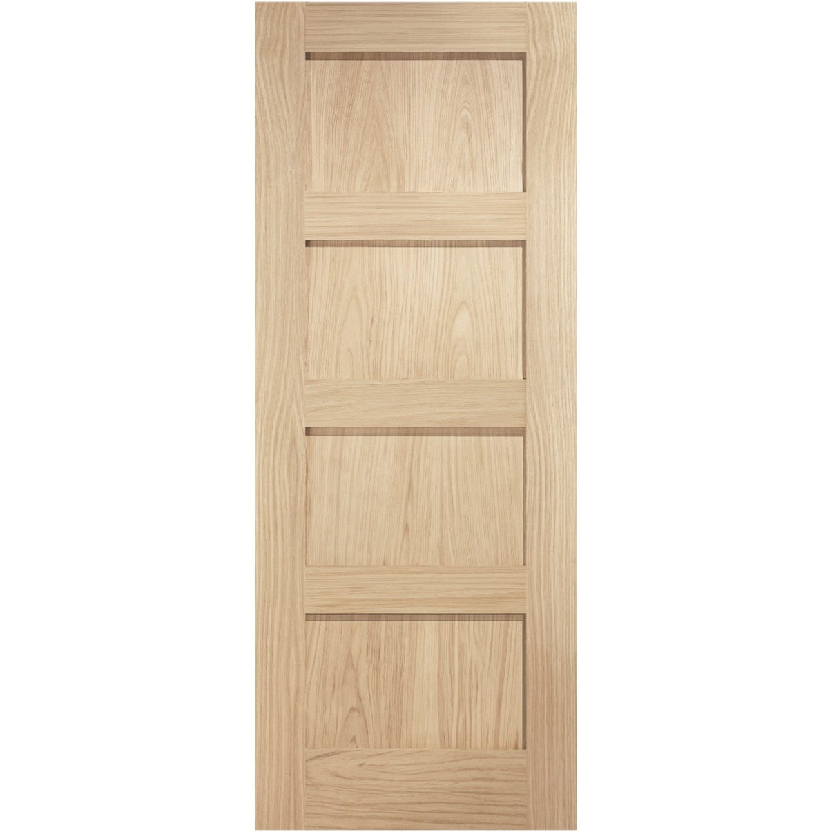 Oak Shaker 4 Panel Unfinished Internal Door - Main Product Image