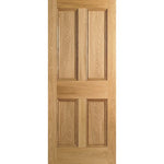 Oak Veneer 4 Flat Panel Internal Door - Main Product Image