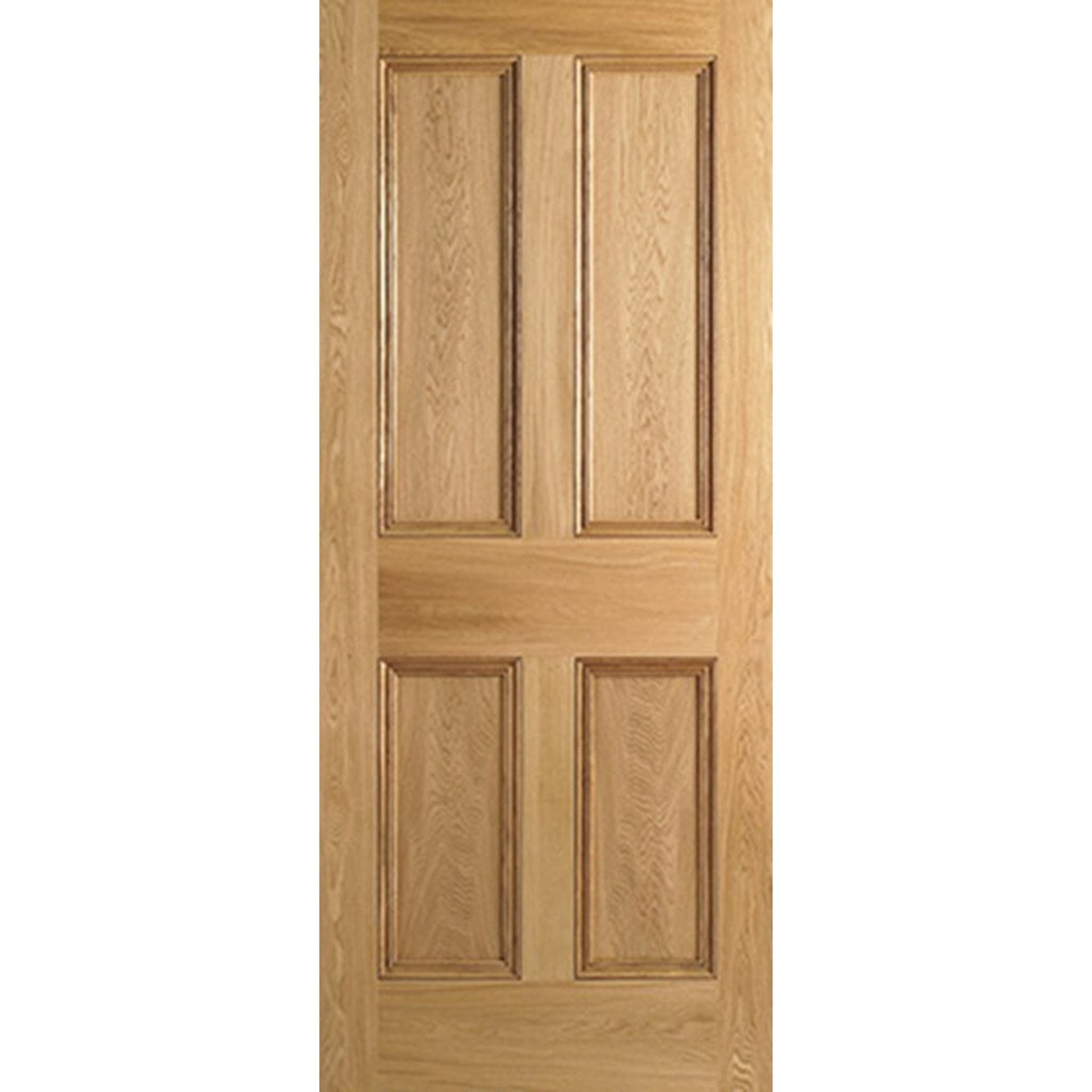 Oak Veneer 4 Flat Panel Internal Door - Main Product Image