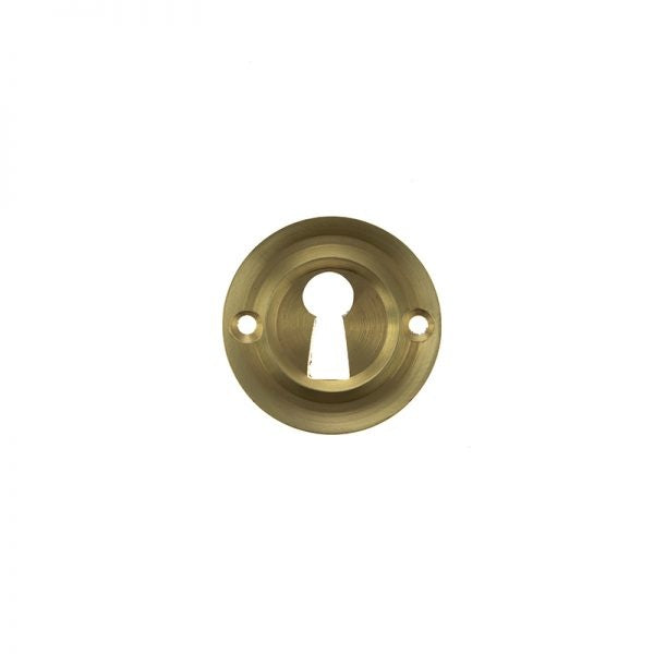 Old English Solid Brass Key Escutcheon Pair