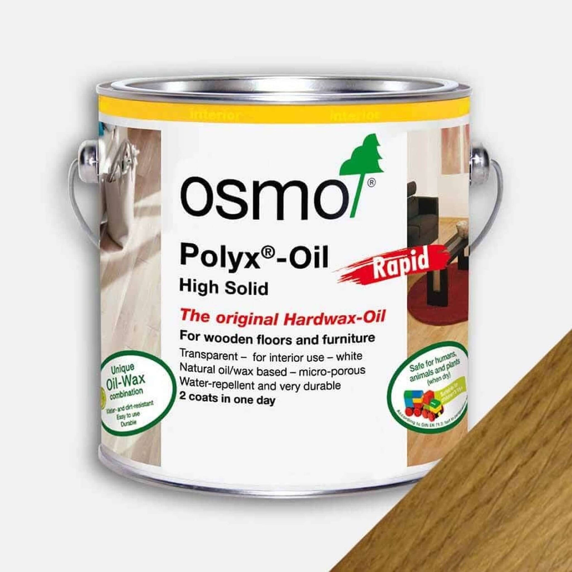 Product Osmo Polyx Oil Rapid clear matt tin on white background