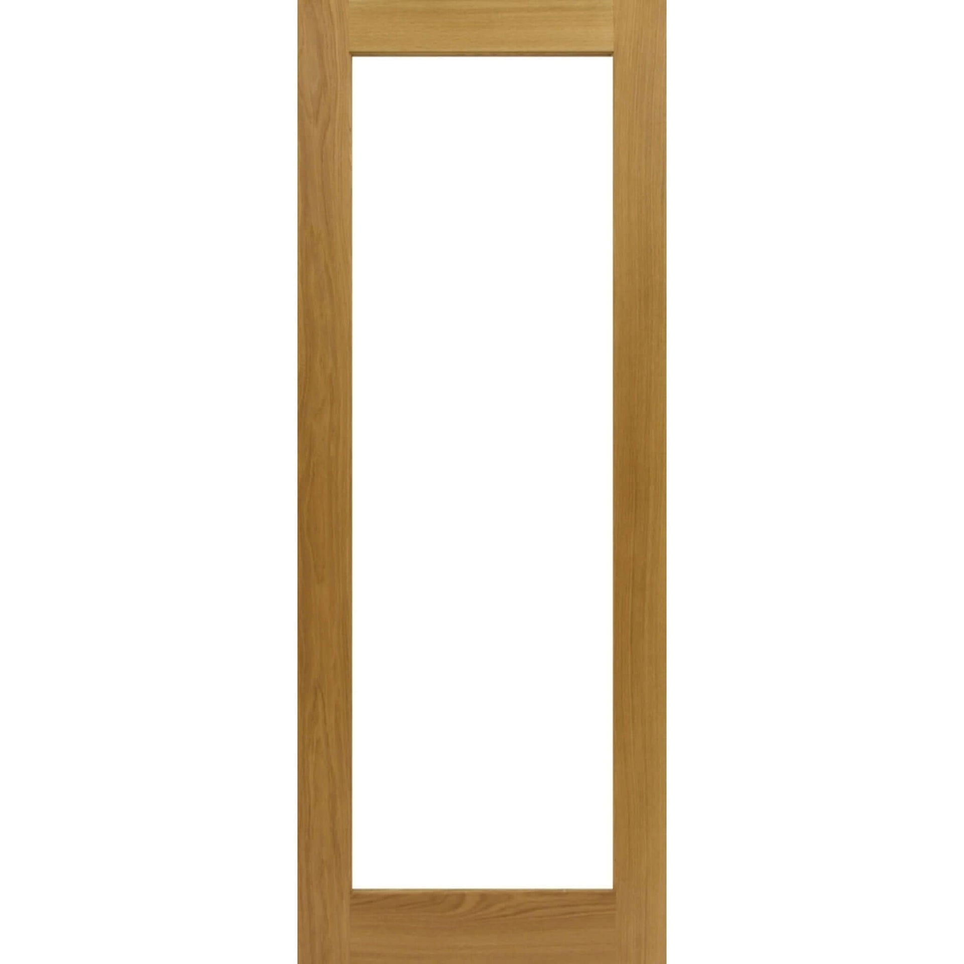 Product oak Pattern 10 glazed French internal door with single large glass panel