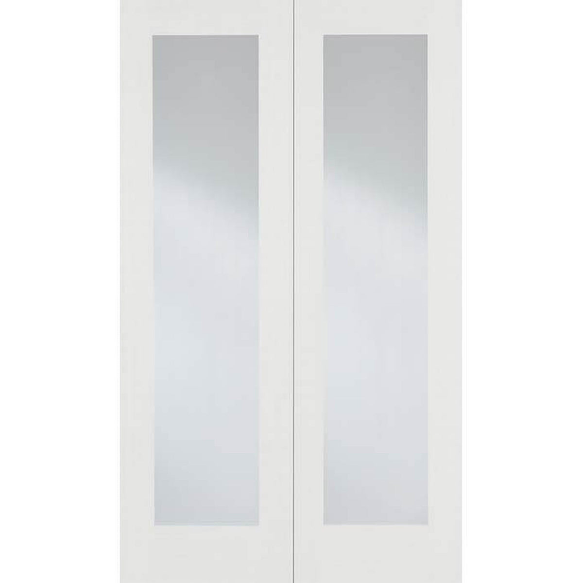 Pattern 20 White Primed Clear Glazed Internal Door Pair - Main Product Image