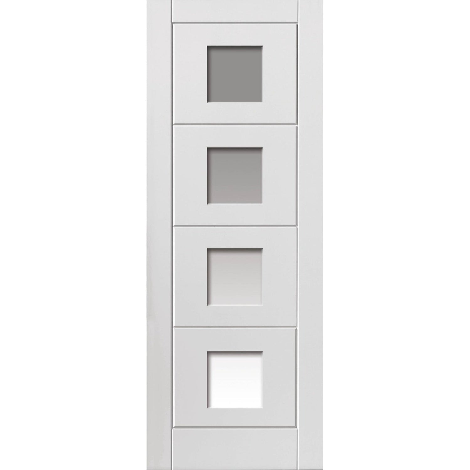 Quattro Glazed White Primed Internal Door - Main Product Image