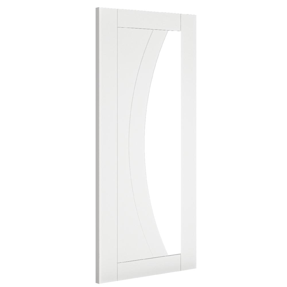 Ravello White Primed Glazed Internal Door - Angled Product Image