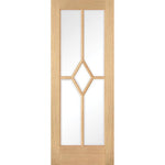 Reims 5 Panel Diamond Prefinished Oak Internal Glazed Door - Main Product Image