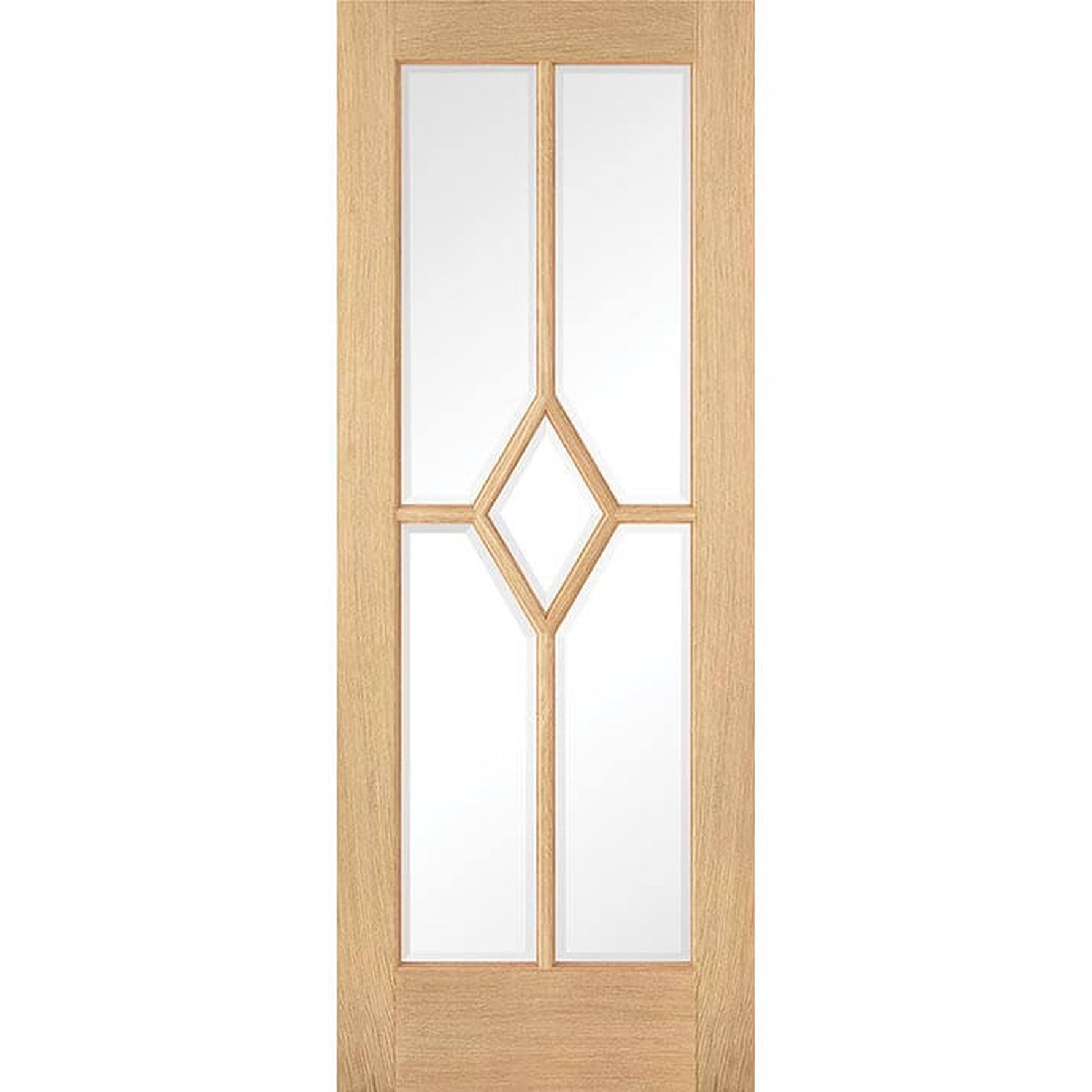 Reims 5 Panel Diamond Prefinished Oak Internal Glazed Door - Main Product Image