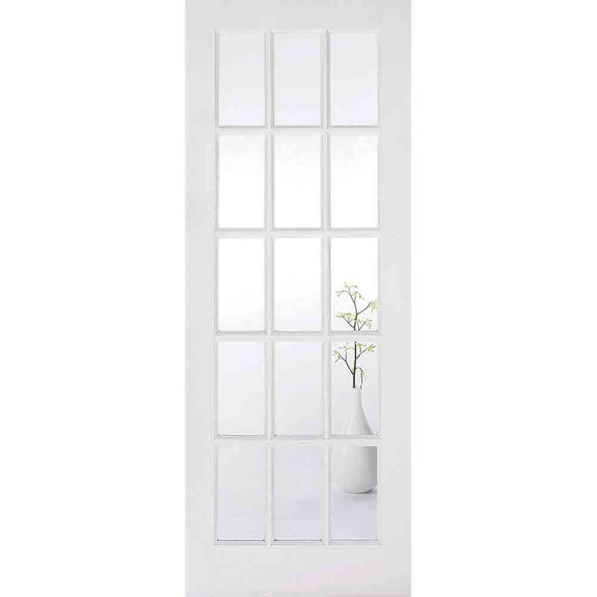 SA Clear Glazed 15L White Primed Internal Door - Main Product Image
