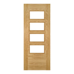 Seville Clear Glazed 4P (Straight) Prefinished Oak Door