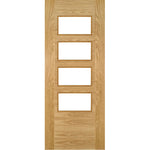 Buy Seville Clear Glazed 4P (Straight) Prefinished Oak Door online UK