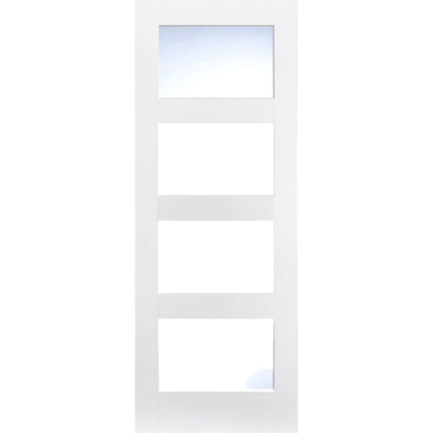 Shaker White Primed 4L Glazed Internal Door