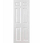 Smooth 6 Panel White Moulded Internal Door - Main Product Image