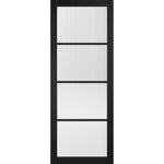 Soho Black Prefinished Reeded Glazed Door - Main Product Image