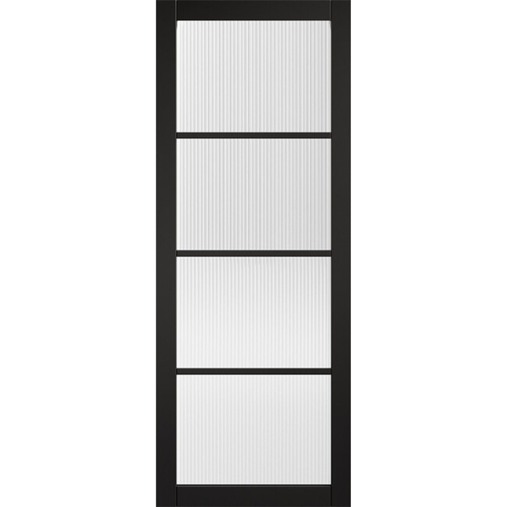 Soho Black Prefinished Reeded Glazed Door - Main Product Image