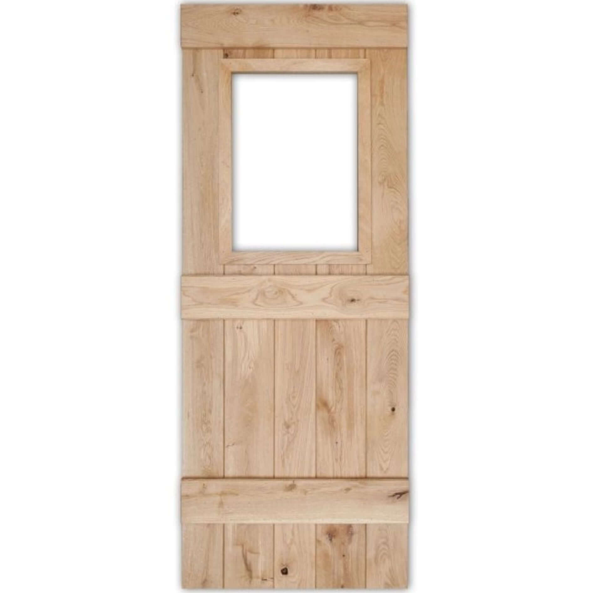 Buy Solid Oak 3 Ledge Glazed Rustic V Groove Cottage Door online UK