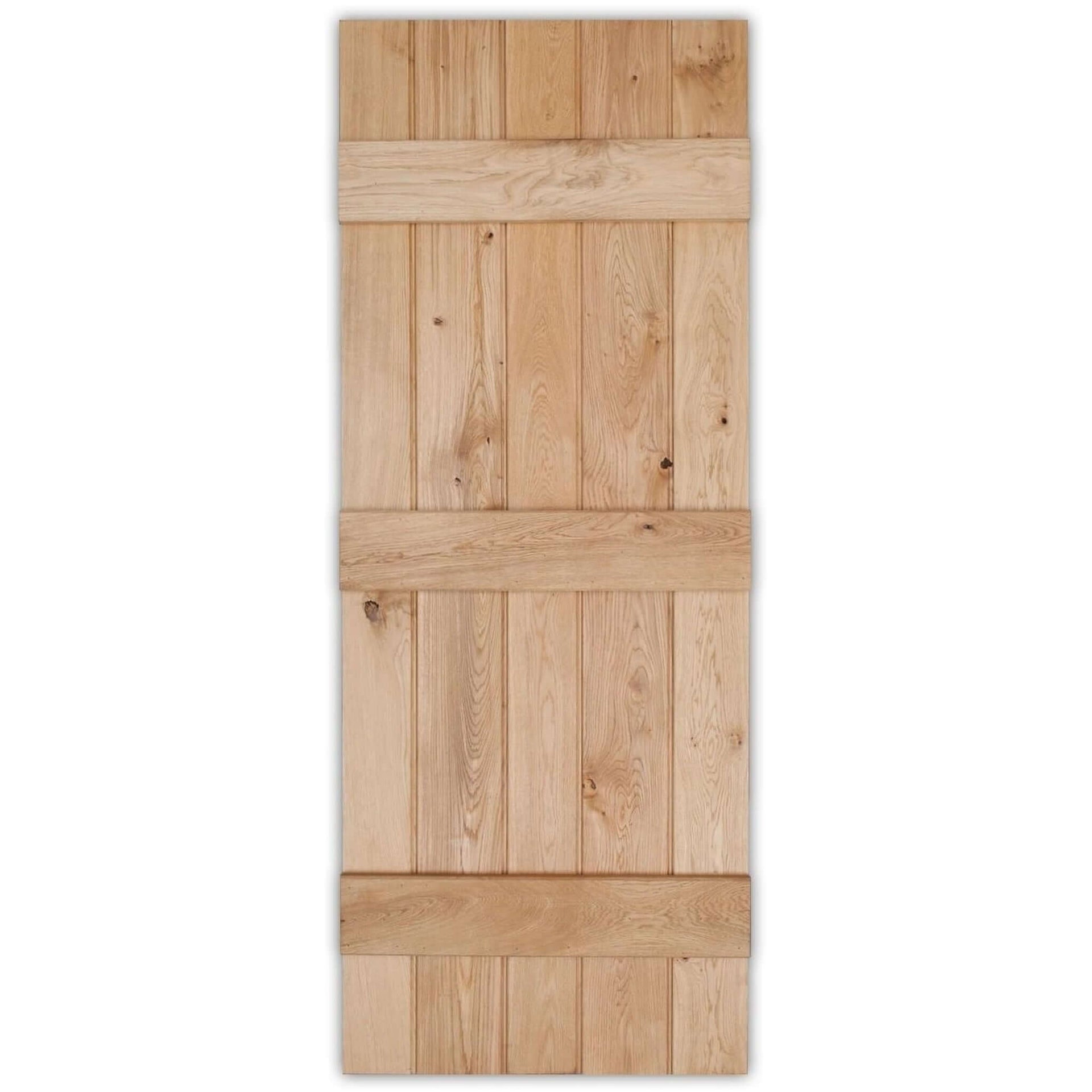 Product rustic bead butt oak ledged door front view