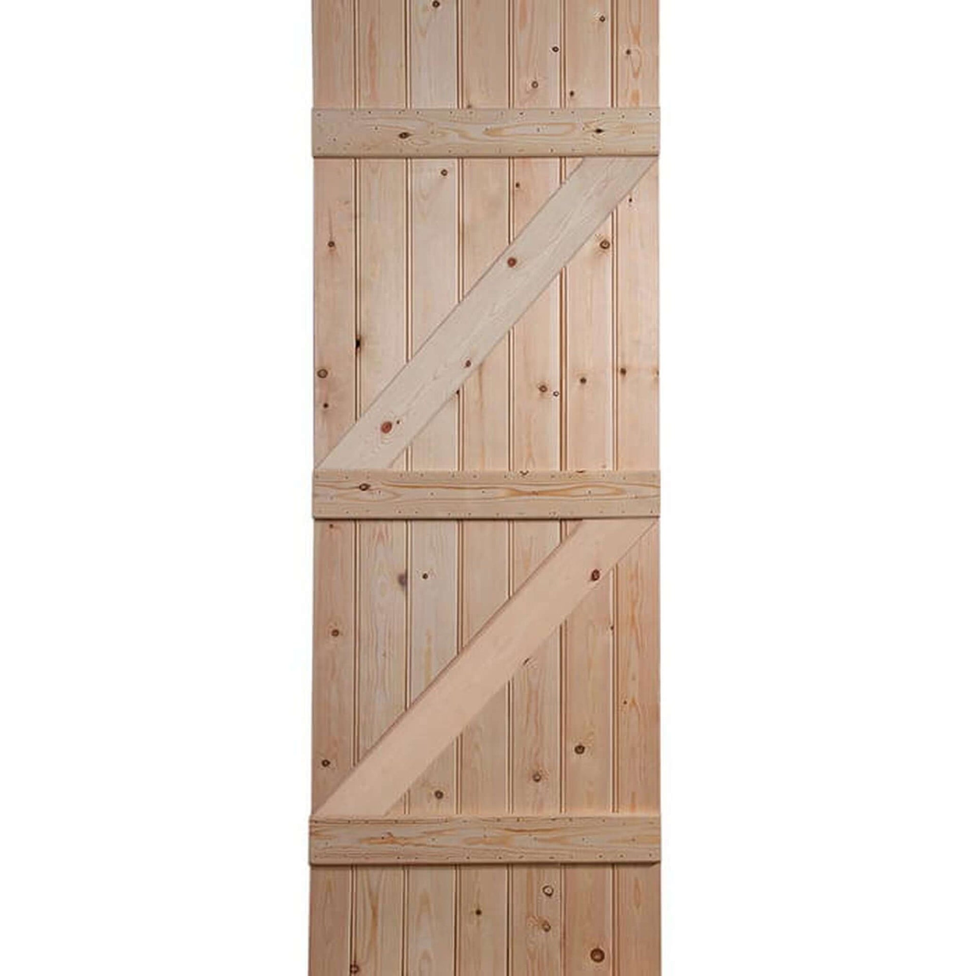 Product solid pine ledge and brace bead and butt internal door