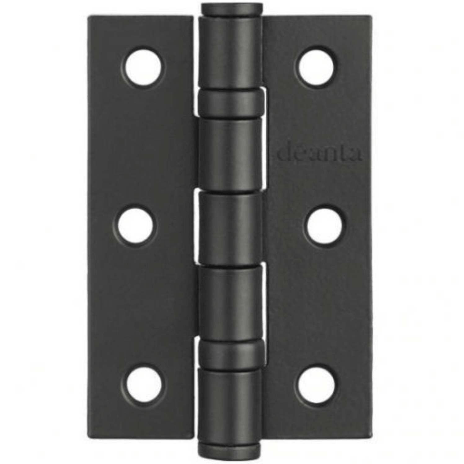 Product black square hinge pair with countersunk screw holes