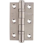 Product silver square hinge pair with countersunk screw holes
