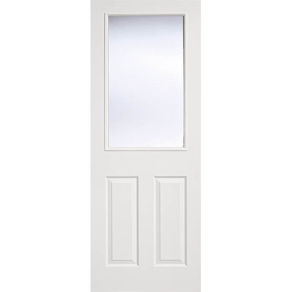 Textured 2 Panel 1 Light White Moulded Glazed Internal Door - Main Product Image