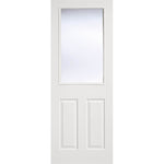 Textured 2 Panel 1 Light White Moulded Glazed Internal Door - Main Product Image