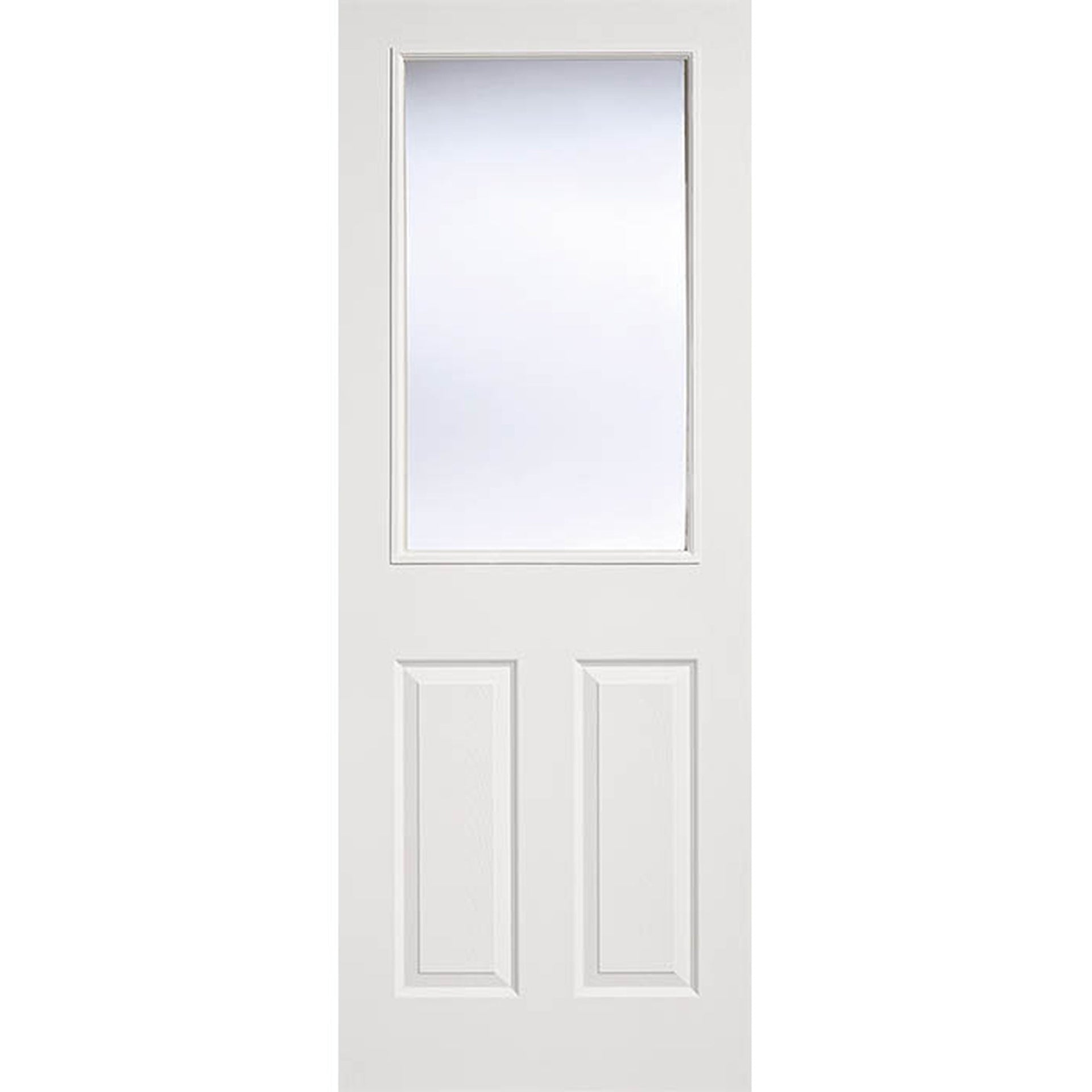 Textured 2 Panel 1 Light White Moulded Glazed Internal Door - Main Product Image