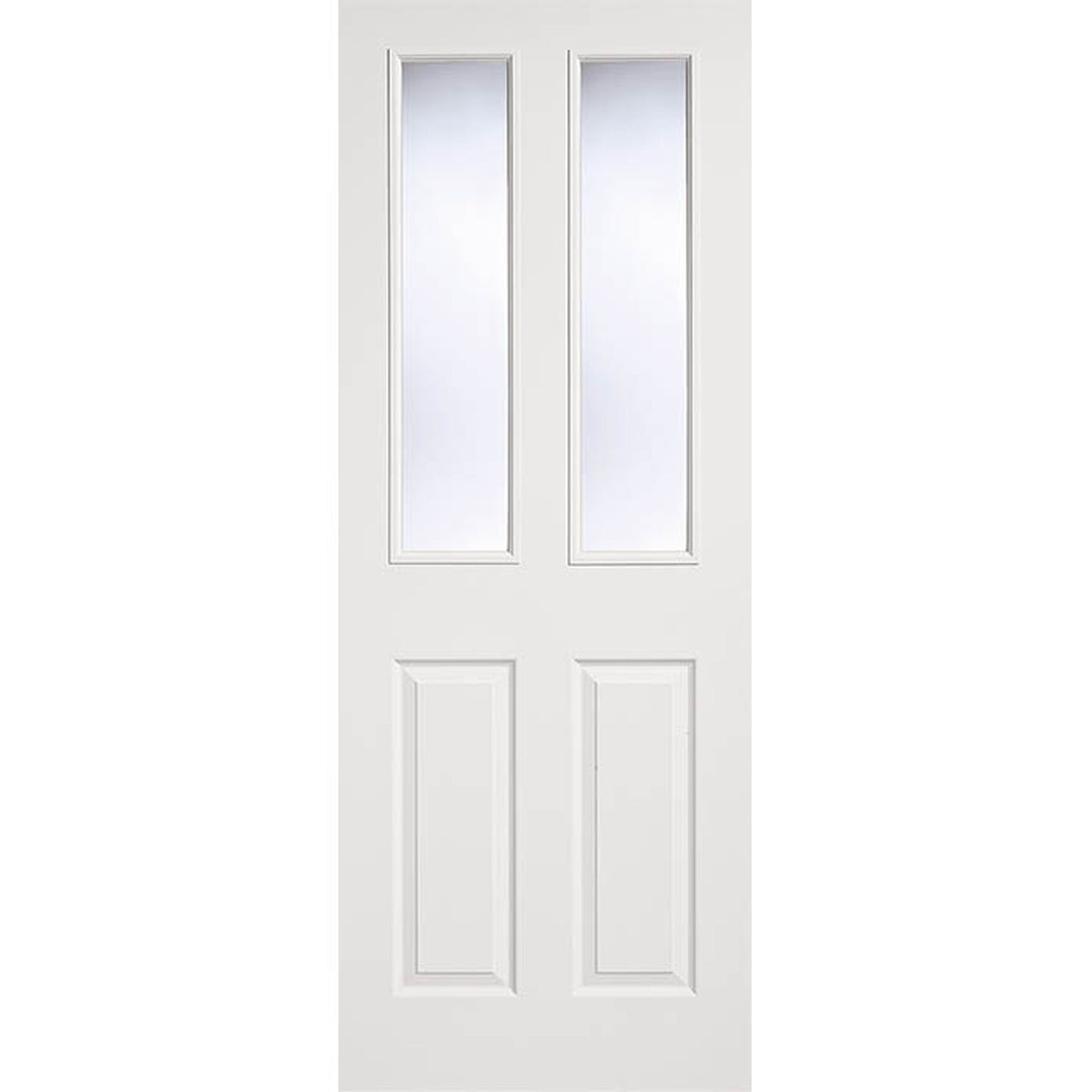 Textured 2 Panel 2 Light White Moulded Glazed Internal Door - Main Product Image