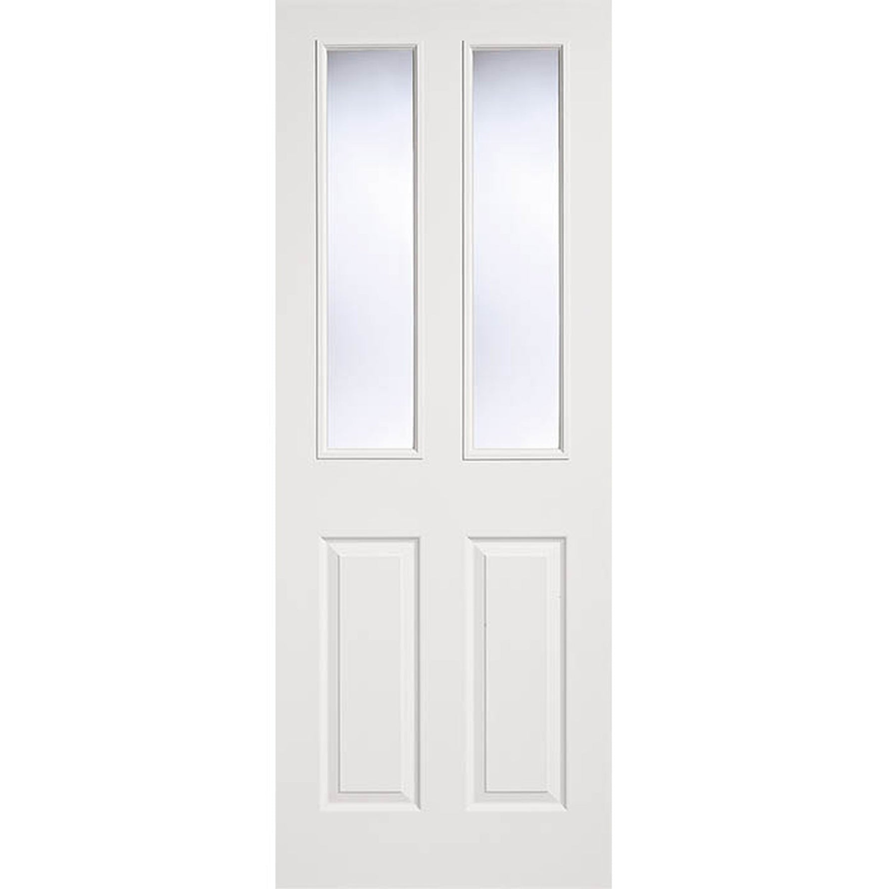 Textured 2 Panel 2 Light White Moulded Glazed Internal Door - Main Product Image