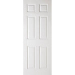 Textured 6 Panel White Moulded Internal Door