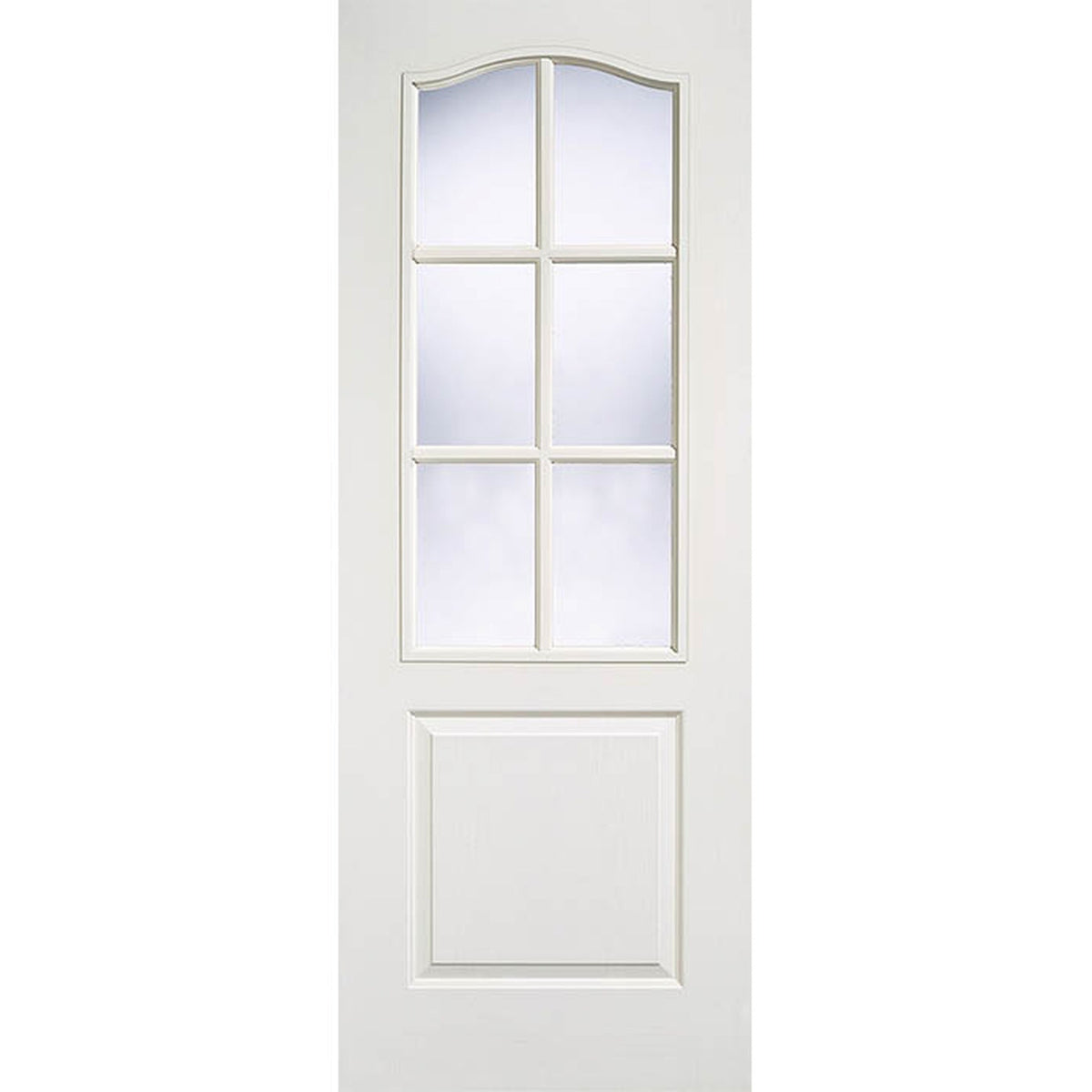 Textured Classical 6 Light White Moulded Internal Glazed Door - Main Product Image