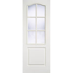 Textured Classical 6 Light White Moulded Internal Glazed Door - Main Product Image