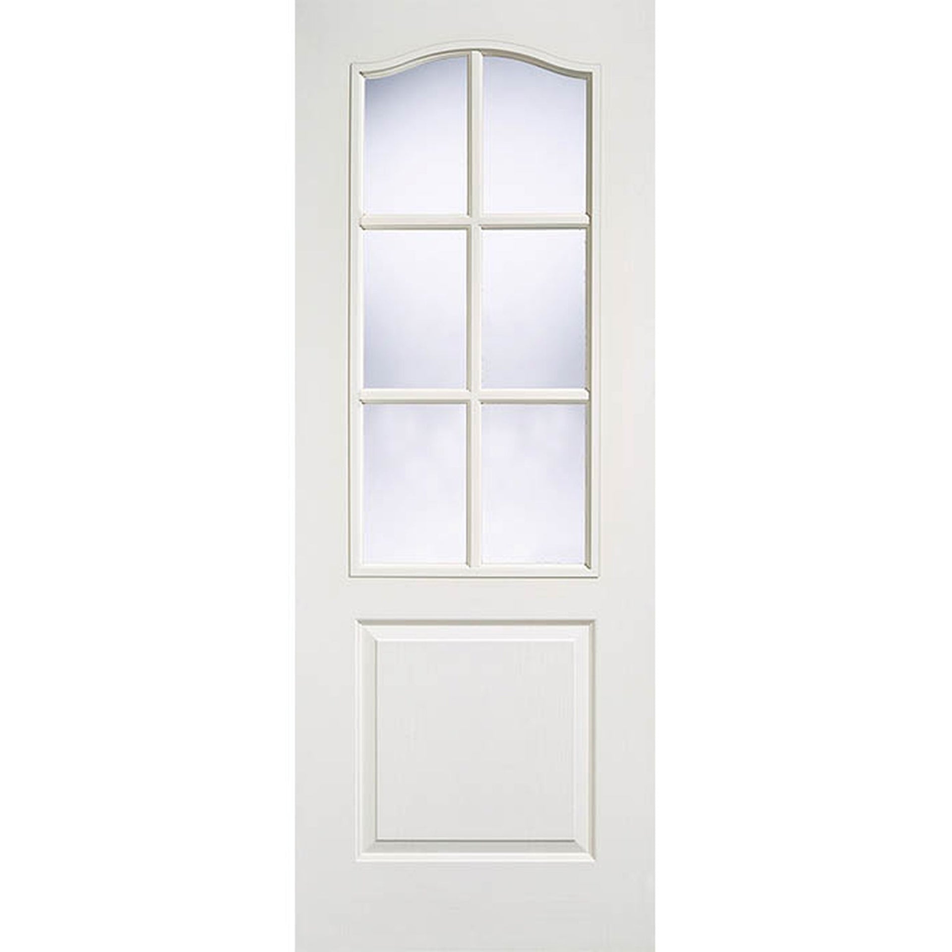 Textured Classical 6 Light White Moulded Internal Glazed Door - Main Product Image