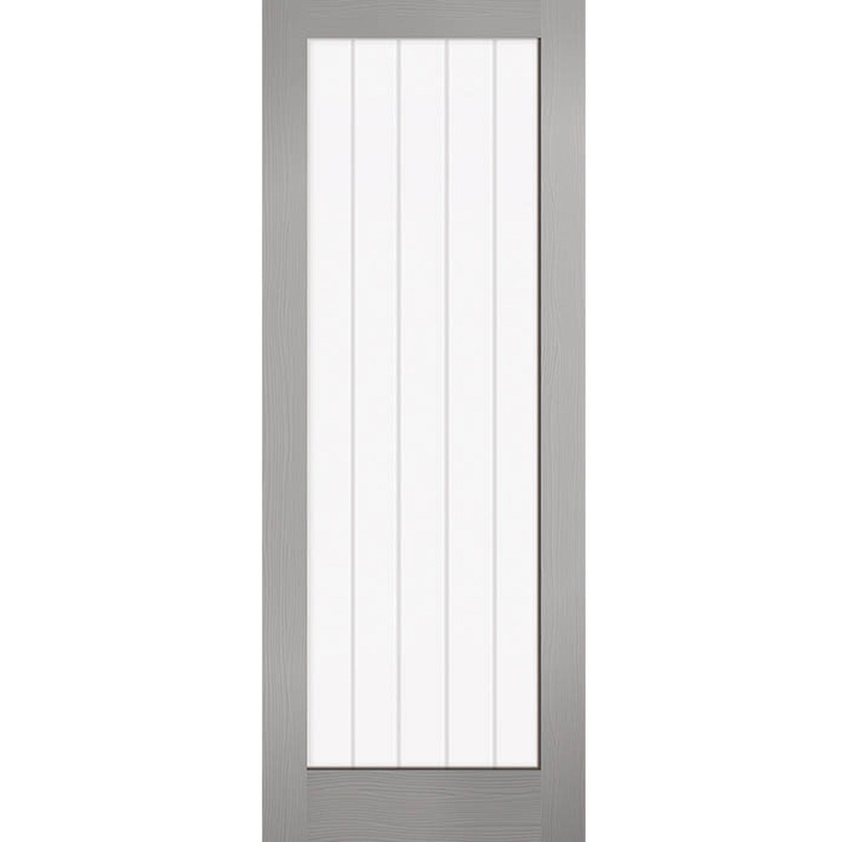 Textured Vertical 1 Light Prefinished Grey Internal Door - Main Product Image