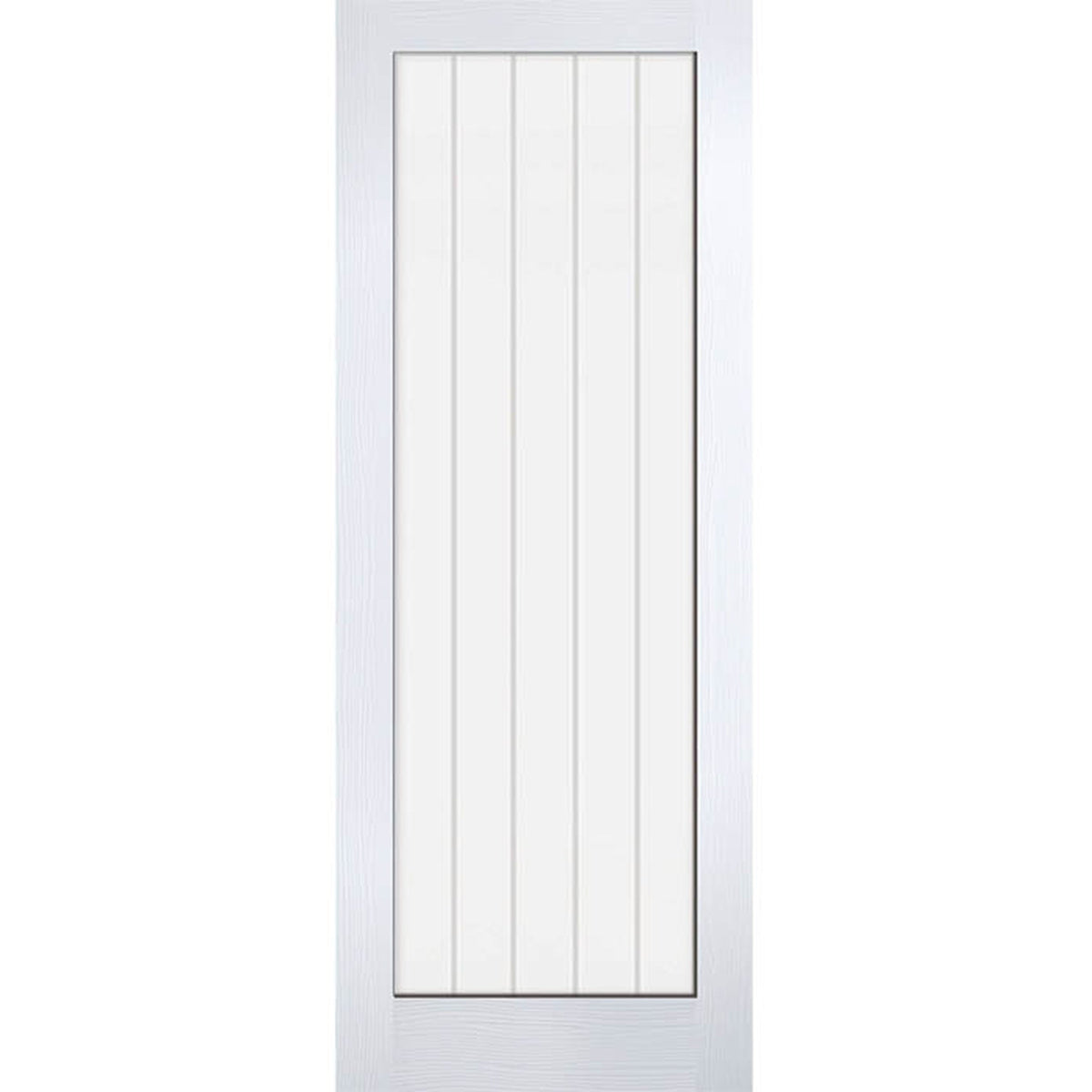 Textured Vertical 1 Light White Moulded Internal Door - Main Product Image
