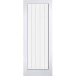 Textured Vertical 1 Light White Moulded Internal Door - Main Product Image