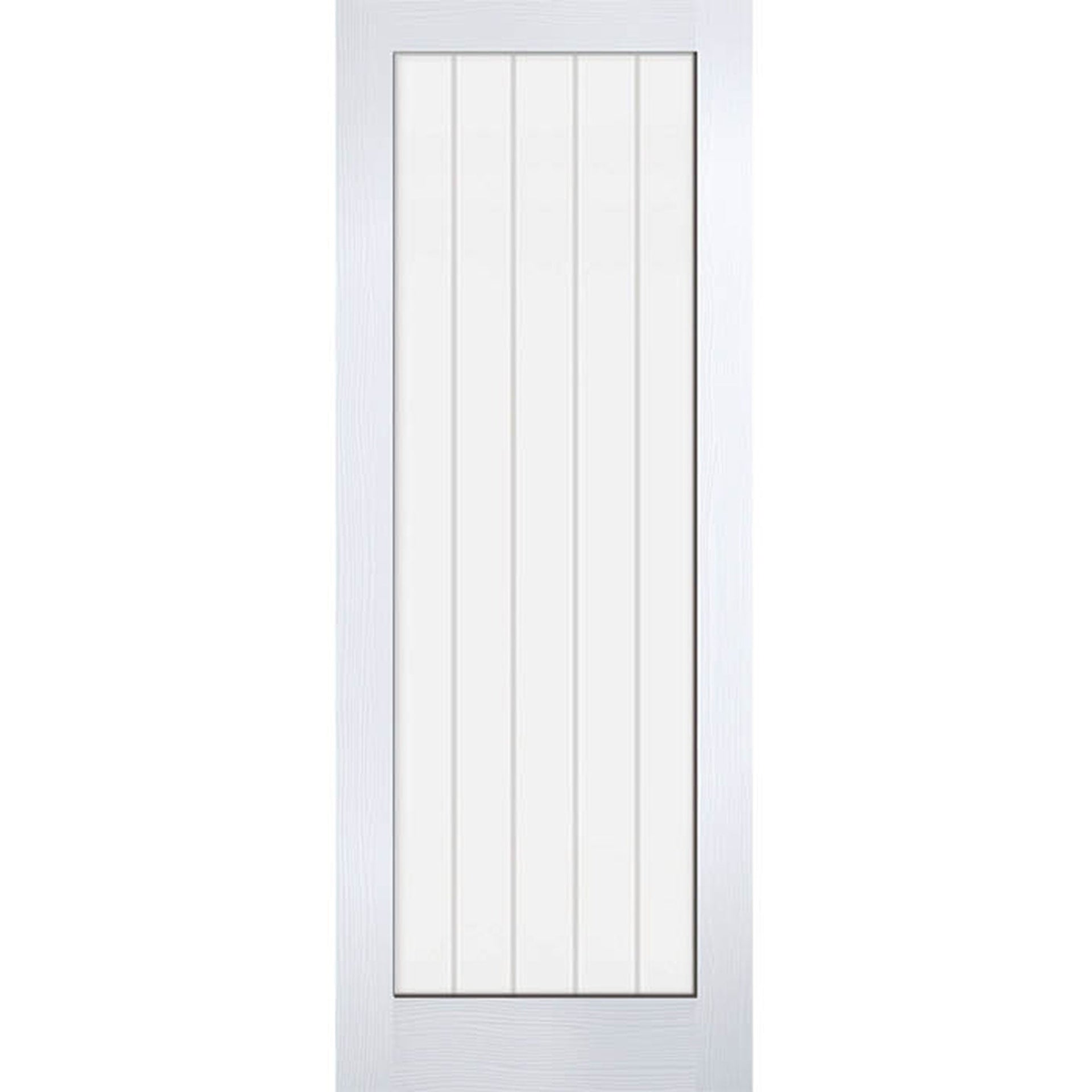 Textured Vertical 1 Light White Moulded Internal Door - Main Product Image