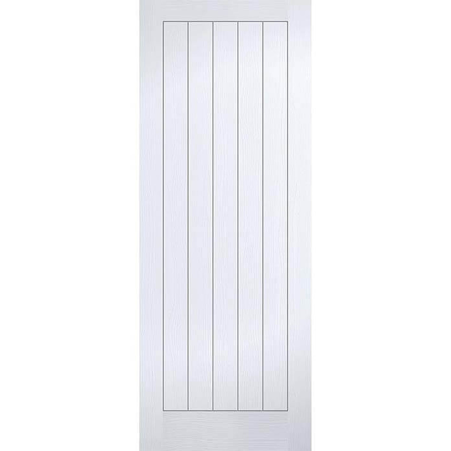 Textured Vertical 5 Panel White Moulded Internal Door