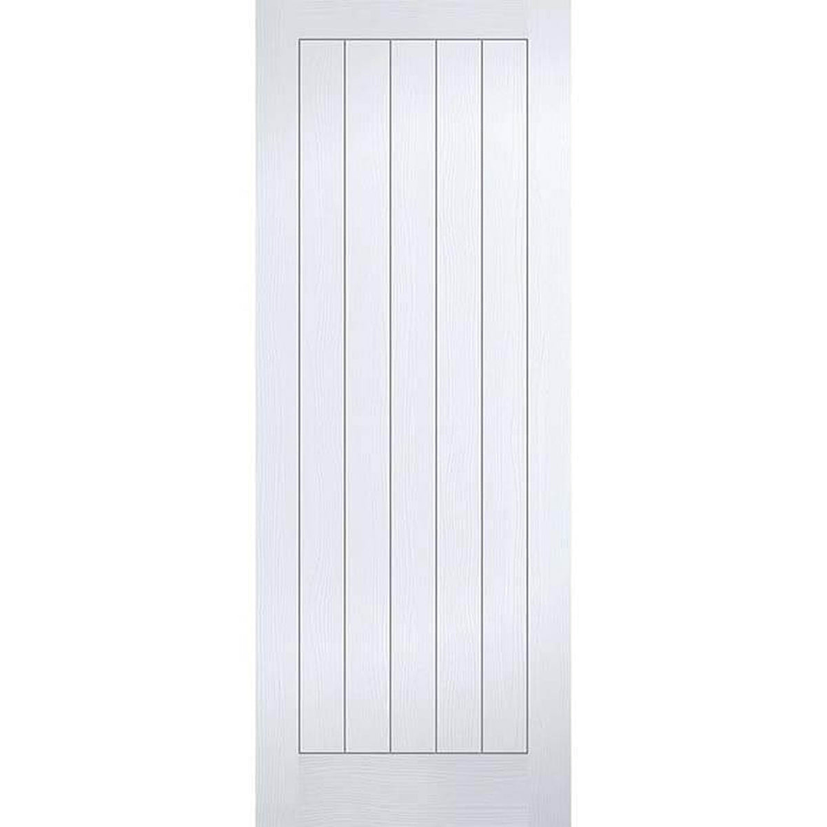 Textured Vertical 5 Panel White Moulded FD30 Internal Fire Door - Main Product Image