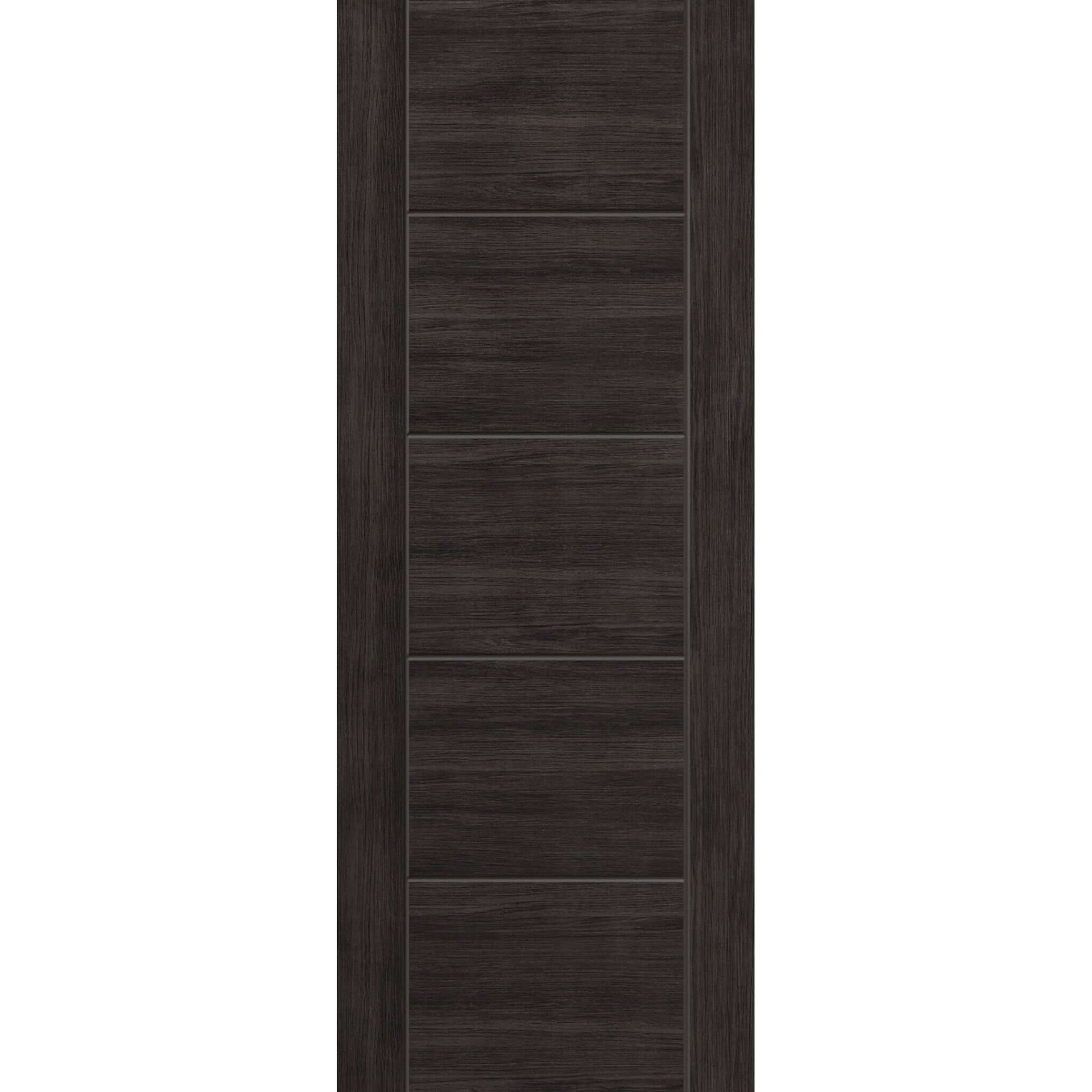 Product Tigris Cinza dark grey laminate FD30 fire door with horizontal panels