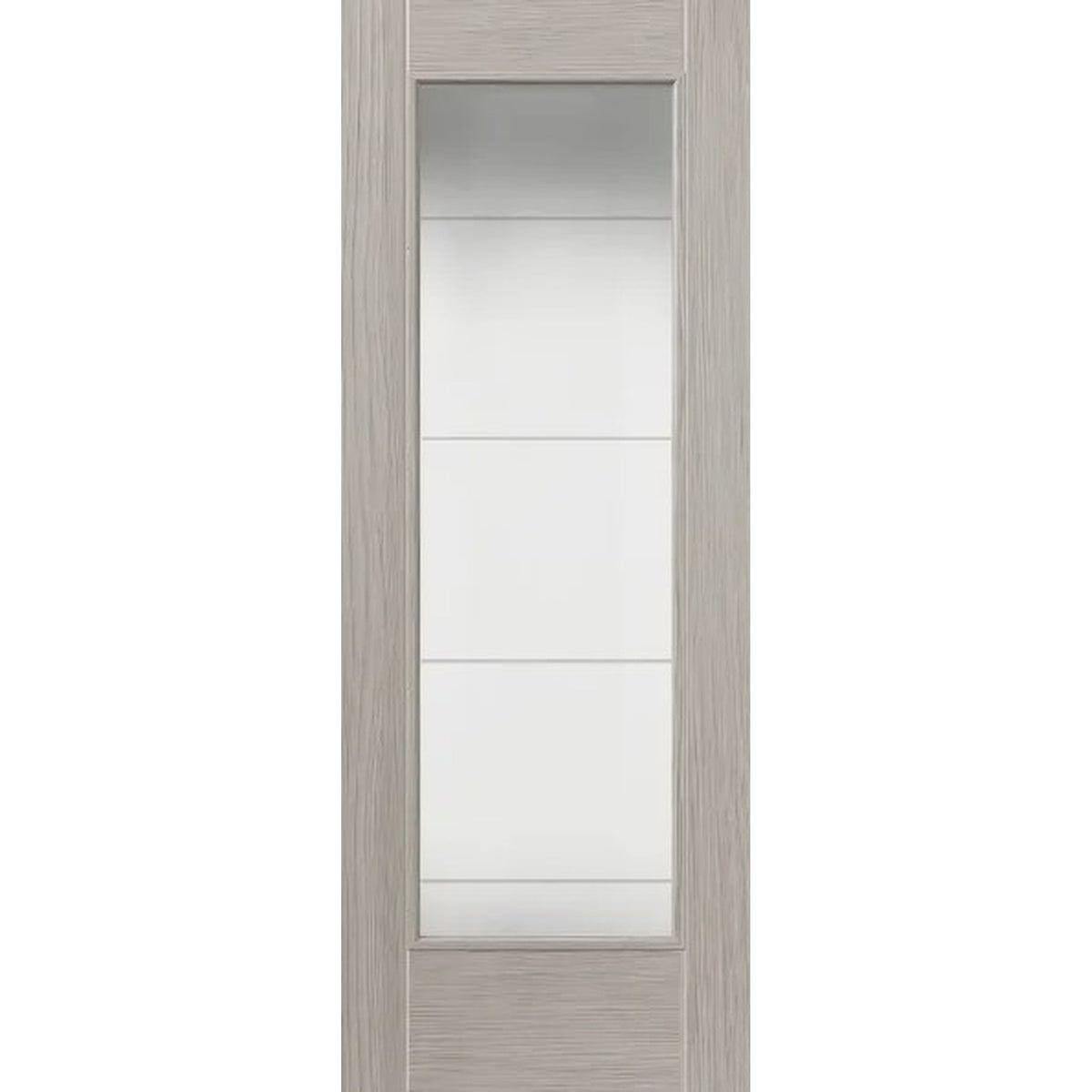 Tigris Light Grey Full Glazed Laminate Internal Door - Main Product Image