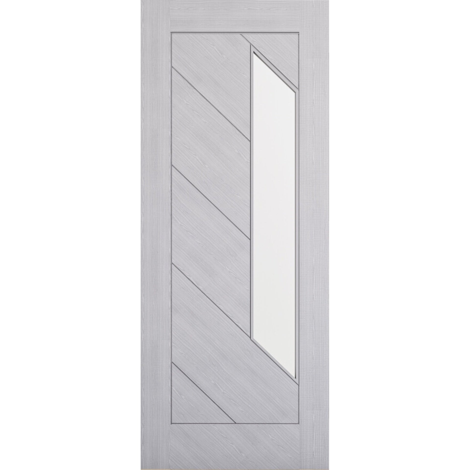 Torino Glazed Prefinished Light Grey Ash Fire Door - Main Product Image