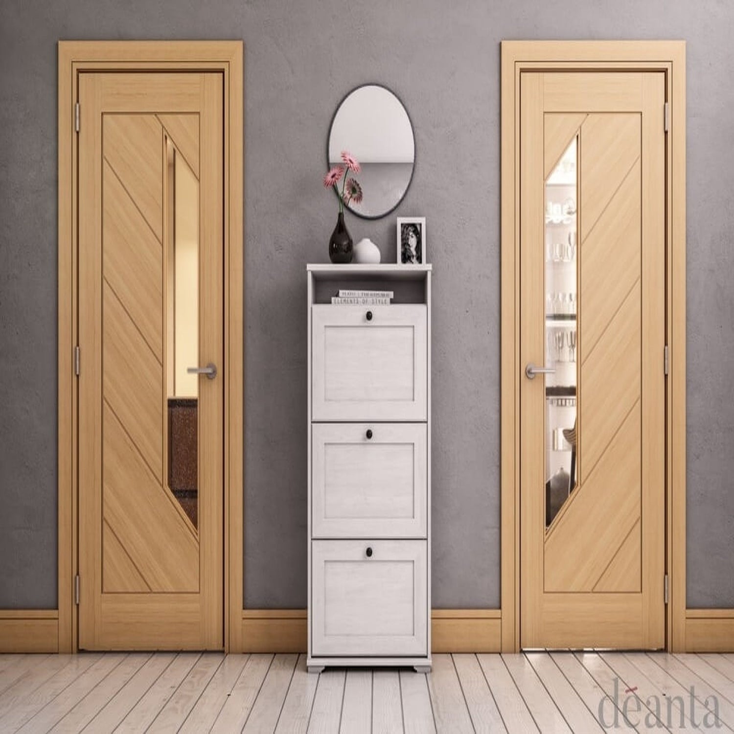 Torino Glazed Prefinished Oak Fire Door - Lifestyle Image 1