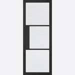 Tribeca Black 3L Glazed Reeded Internal Door - Main Product Image