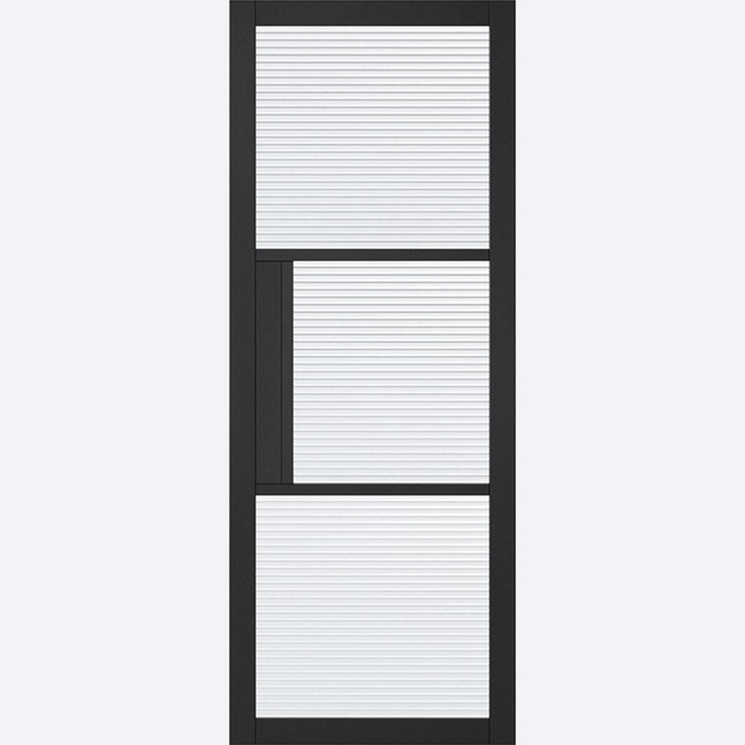 Tribeca Black 3L Glazed Reeded Internal Door - Main Product Image