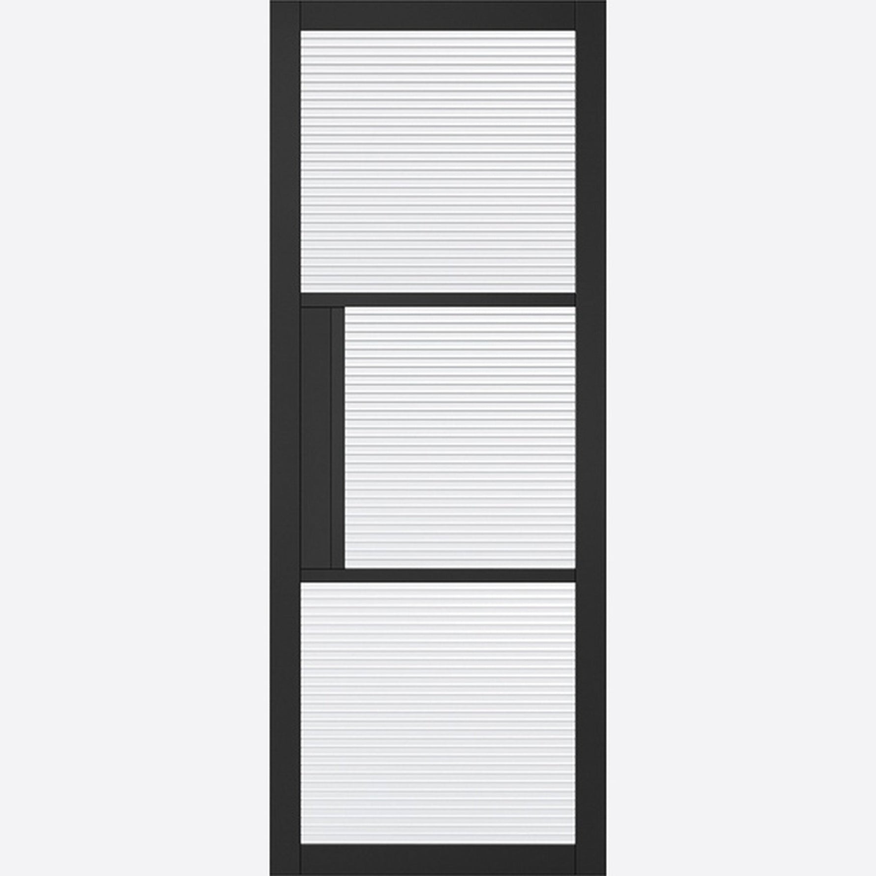 Tribeca Black 3L Glazed Reeded Internal Door - Main Product Image