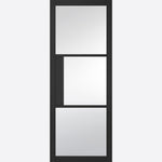 Tribeca Clear Glazed Black Primed Internal Door - Main Product Image