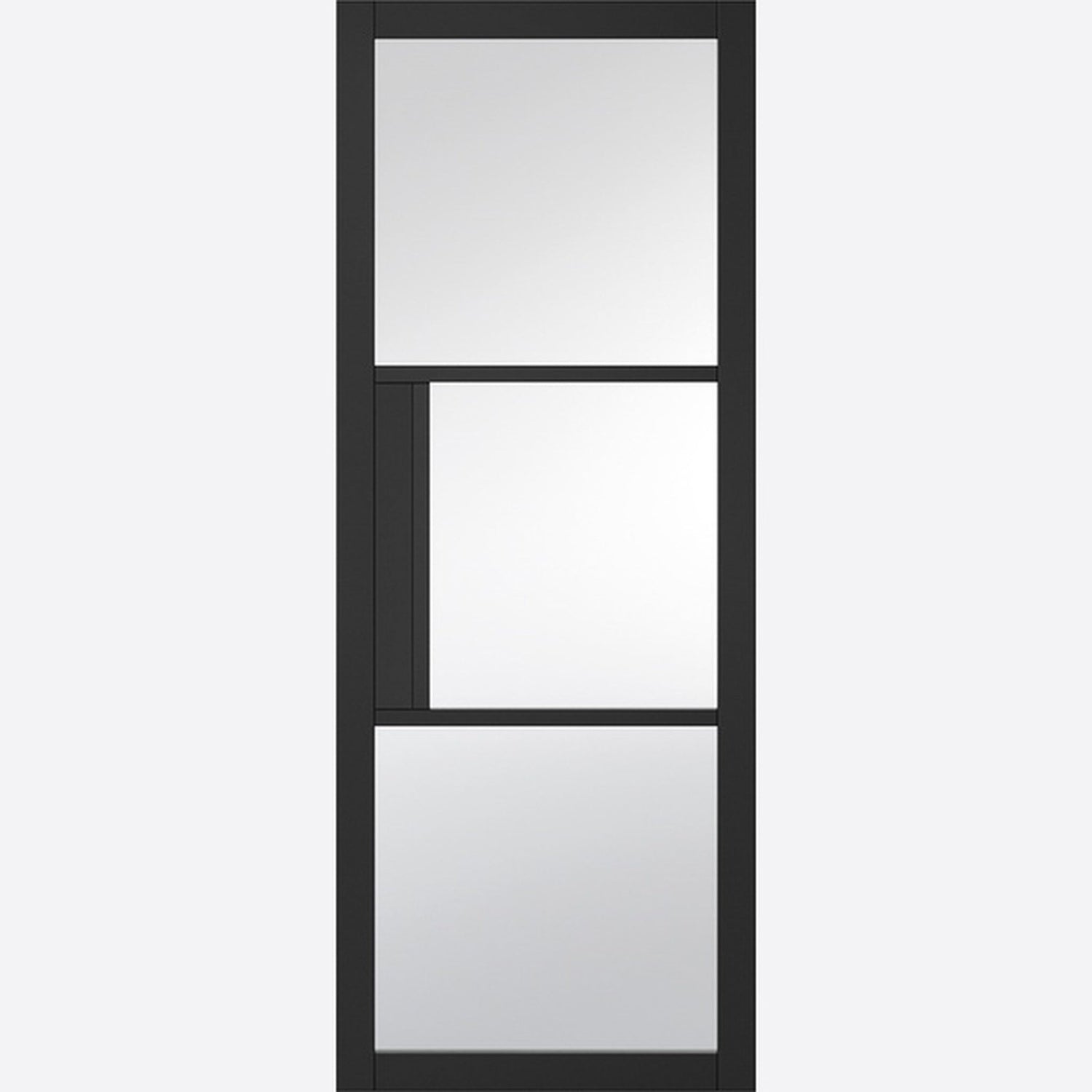 Tribeca Clear Glazed Black Primed Internal Door - Main Product Image