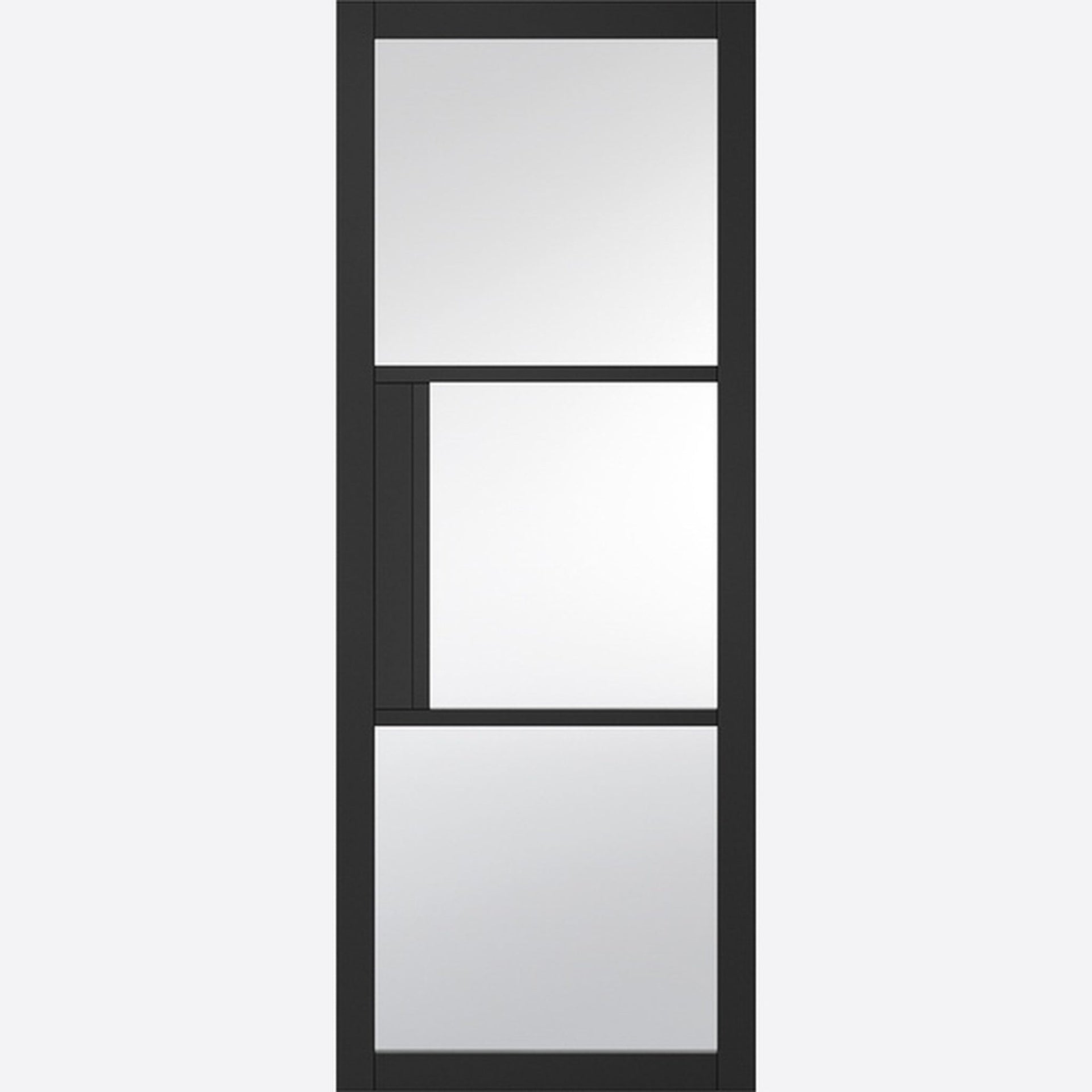 Tribeca Clear Glazed Black Primed Internal Door - Main Product Image